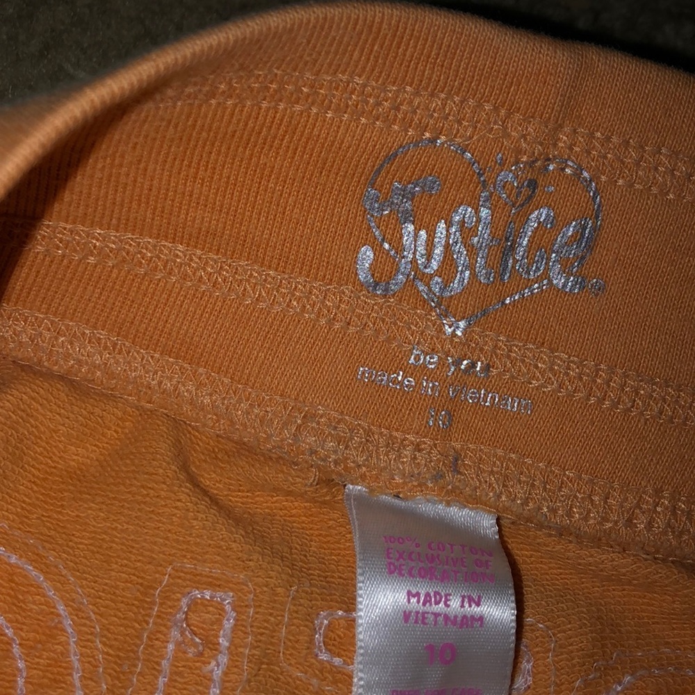 Peachy Orange Justice shorts (tie dye drawstring) - Picture 5 of 5